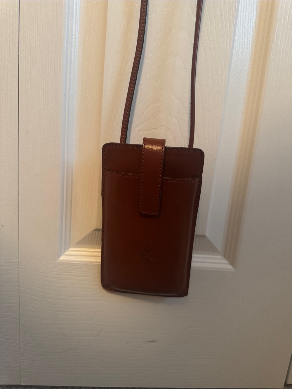 Patricia Nash Brown Leather Crossbody Phone Pouch - Women's Compact Bag